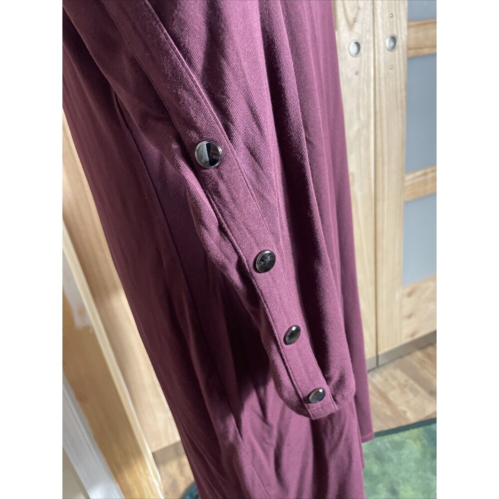 White House Black Market Burgundy Red Pullover Dress Long Sleeve Size Large - Picture 4 of 6